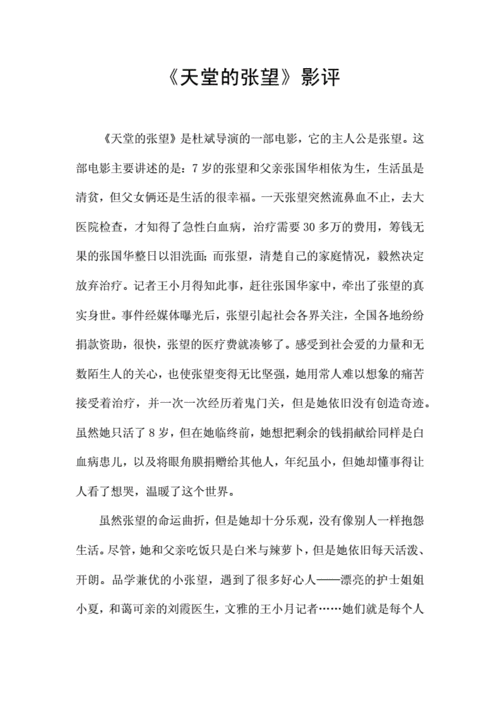 天堂的张望影评docx2页