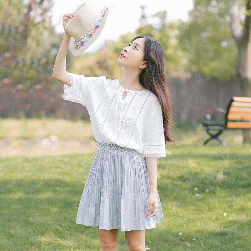 小清新套装裙子女学生夏季闺蜜装学院风bf连衣裙森女系文艺两件套_7折
