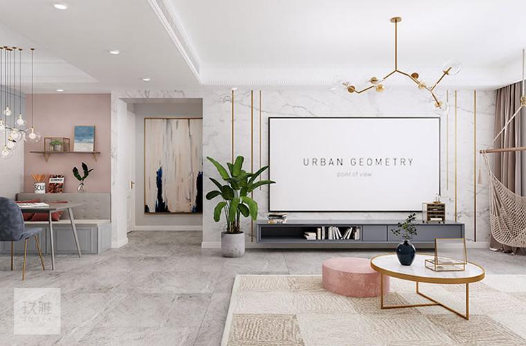 中信新城13万打造120㎡极简轻奢风格装修图片-客餐厅(2/5) 店玖雅装饰