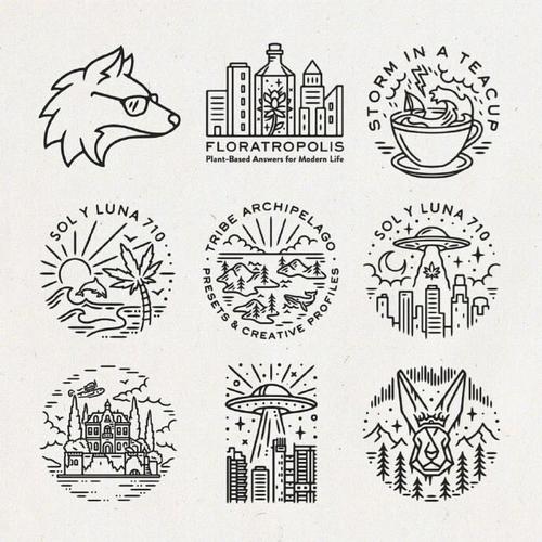 ins风|黑白画|简笔画|logo设计_简笔画_设计_ins风_logo_黑白画_教程