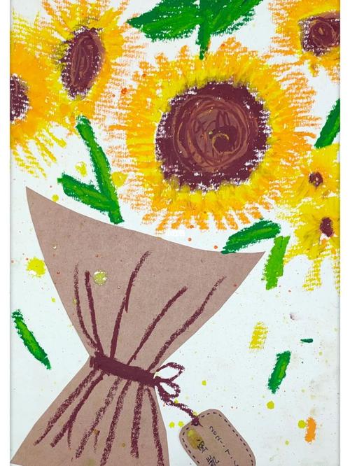 中班绘画《向日葵花束》_花束_绘画_向日葵_文化_绘画