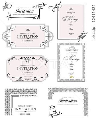 スト素材: set of ornate vector frames and ornaments with sample