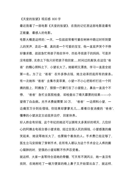 《天堂的张望》观后感 800字.docx 2页