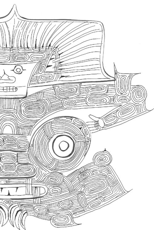 玉琮王上的神像 他用比发丝还细的笔画出来