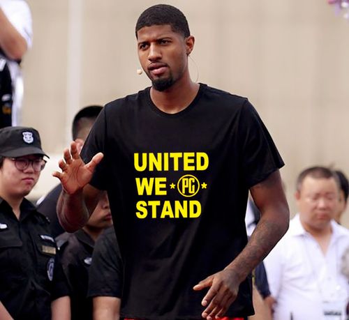 夏季体恤pg13保罗乔治运动篮球t恤定制男生united we