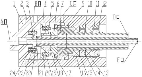 一种高速电主轴用中心冷却旋转接头