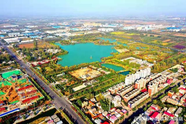 500米高空航拍临颍千亩湖