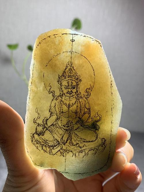 信缘翡翠客户定制的翡翠黄财神设计稿