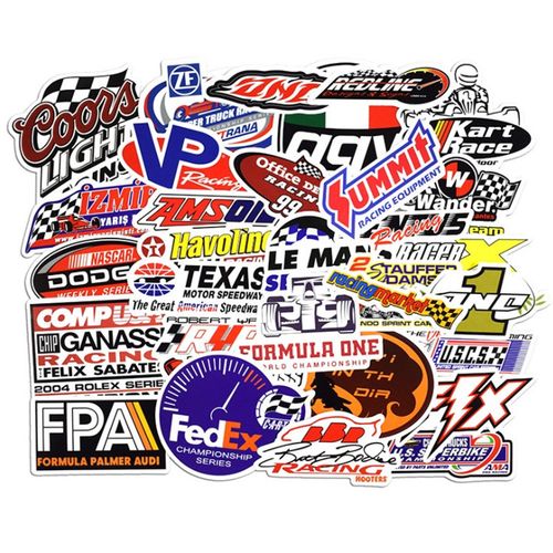 50 pcs racing car stickers car styling jdm waterproof sticker to