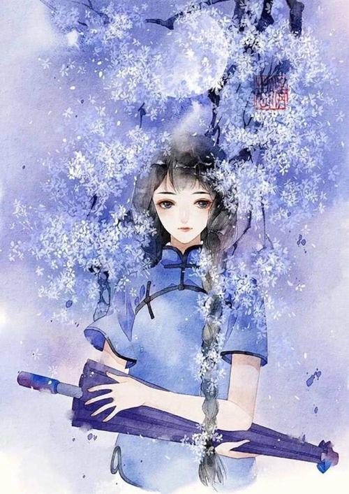 民国风旗袍插画