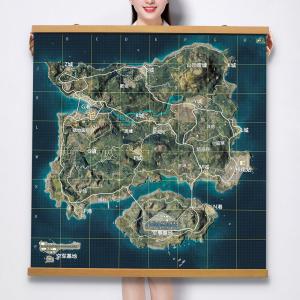 吃鸡手游海岛地图和平精英宿舍网吧房间自贴墙壁纸装饰布海报挂画