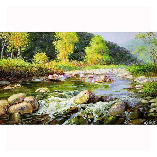 朝鲜功勋画家 蔡熙男《小溪流水》