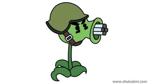 植物大战僵尸豌豆射手简笔画怎么画
