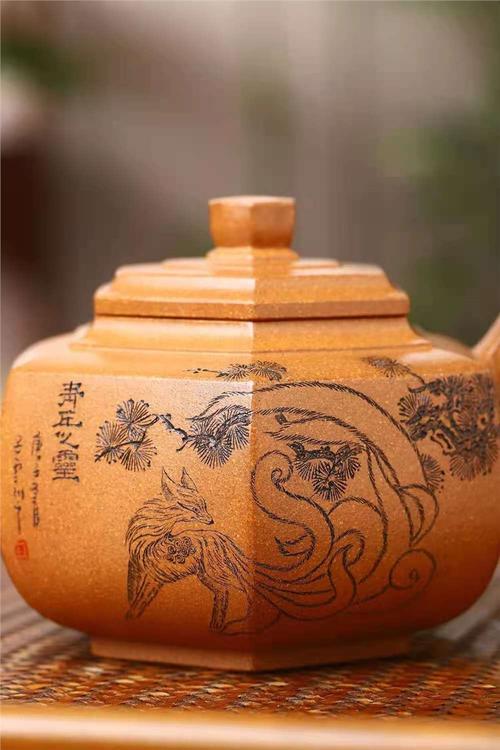 王玉芳紫砂壶作品|蟹黄段泥六方雪华壶320cc全手工