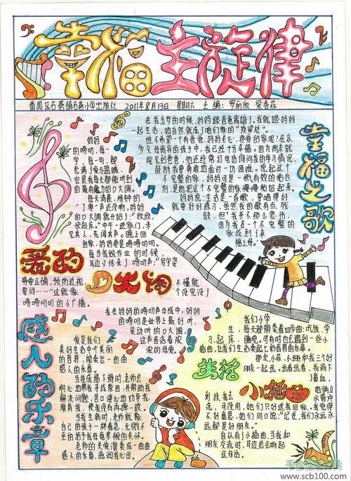 小学生幸福主旋律手抄报资料
