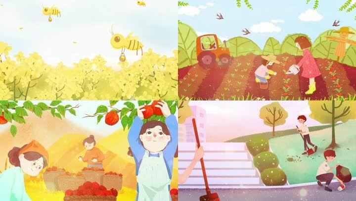 劳动最光荣_1920x1080_高清视频素材下载(编号:5846927)_舞台背景_vj