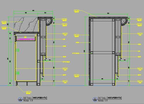 含吧台平面,立面,剖面全套cad施工详