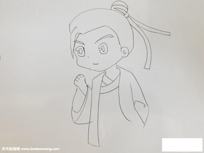 古风男生侧脸画法