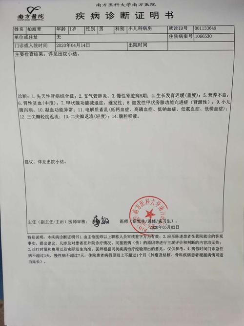 我是七里桥镇早禾冲村人,我小孩柏海青从出生7个多月就诊断肾病综合征