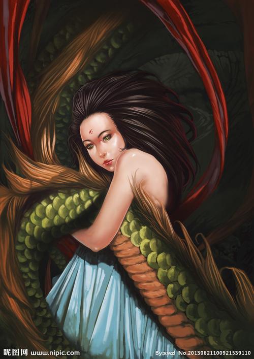 美女与蛇图片