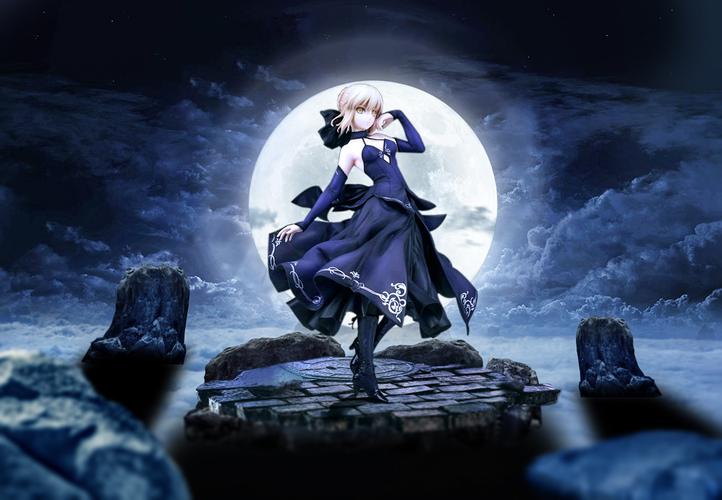 月下saber(放假好鸡儿无聊啊啊啊啊啊!)