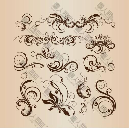 花纹纹样图案-简单手绘花纹纹样素材无水印下载_懒人