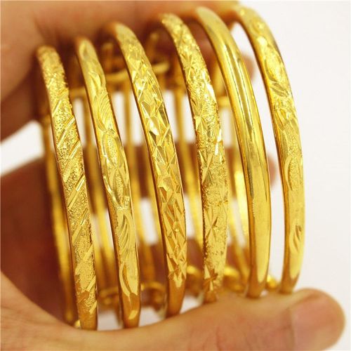 久不掉色黄铜镀金仿黄金手镯子9999女首饰品韩版千足金仿24k假金