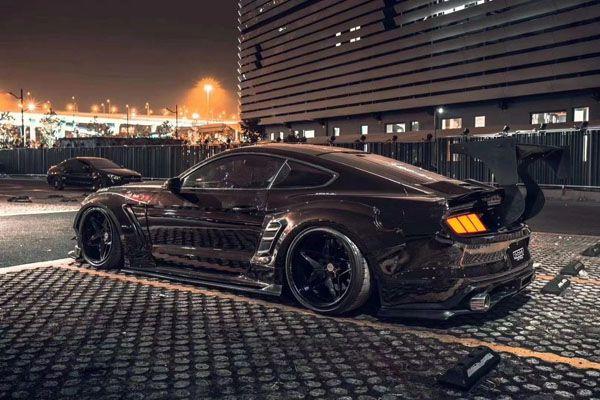 福特野马改装airbft气动避震黑色战机