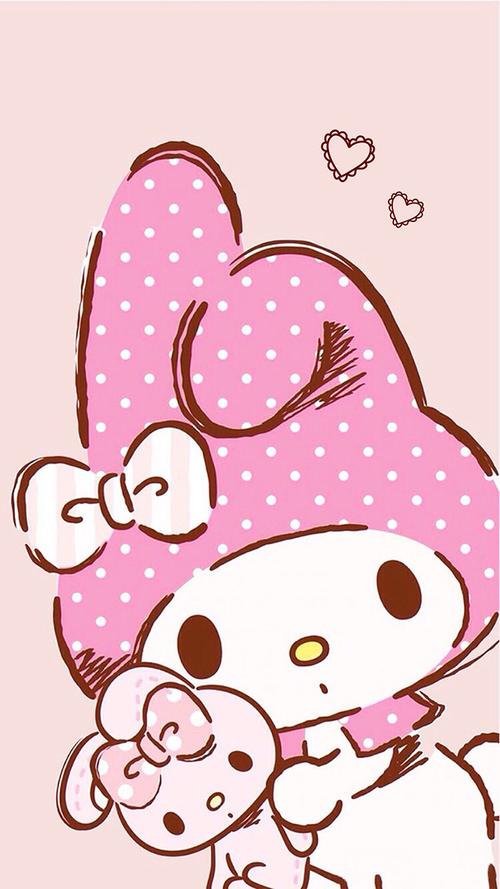 melody 美乐蒂 日本动漫 可爱 少女 粉色 爱心 蝴蝶结 兔子