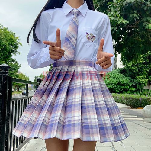 不良少女jk制服女裙秋冬季电竞少女暗黑系jk长袖衬衫不良jk套装 芋泥