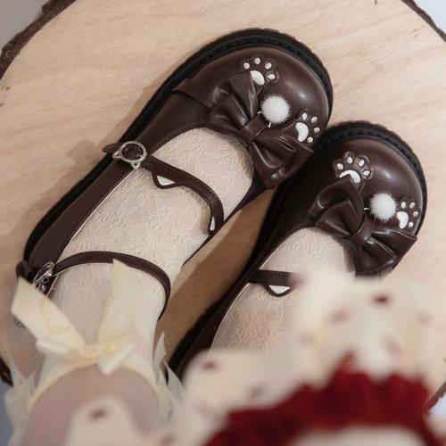 现货俏咪咪原创lolita单鞋日系软妹鸳鸯厚底jk大圆头娃娃鞋女lo鞋