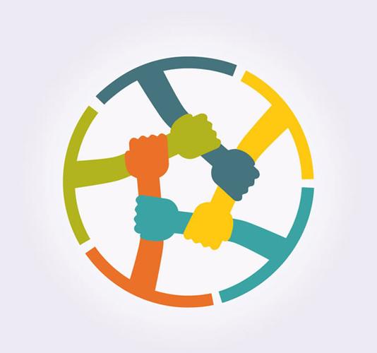 素材分类: 矢量logo图形所需点数: 0  点 关键词: 彩色手臂组合圆环