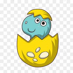 破壳而出的小恐龙插画