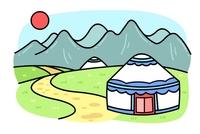 如何画草原_简笔画图片大全