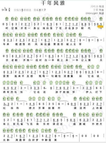 给你个千年风雅,6孔的陶笛谱