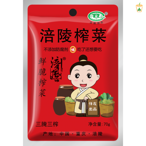 涪陵榨菜一整箱装100袋下饭菜培林炸菜丝家用小包装商用咸菜100袋