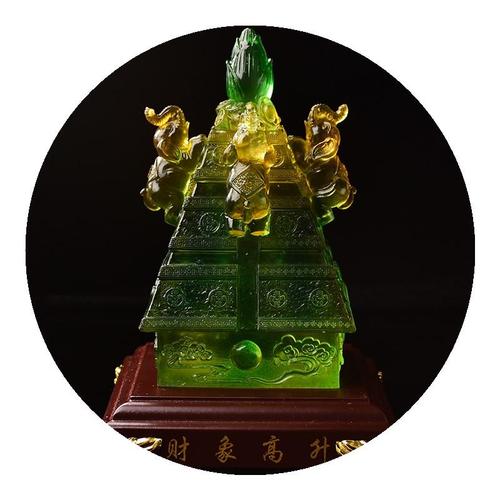 高档一甲镇财吉琉璃摆件易明开光2021财象高升摆件