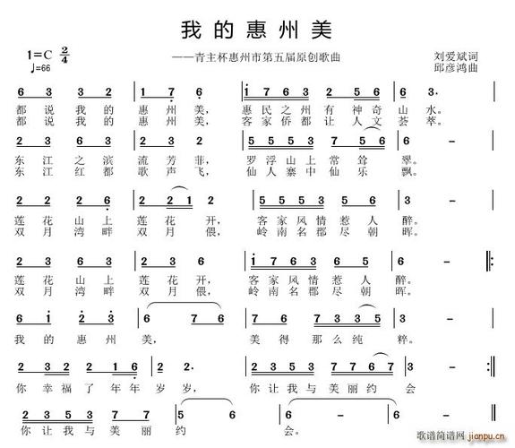 五字歌谱 > 我的惠州美艺术家/歌手/词曲:  邱彦鸿    刘爱斌 点击