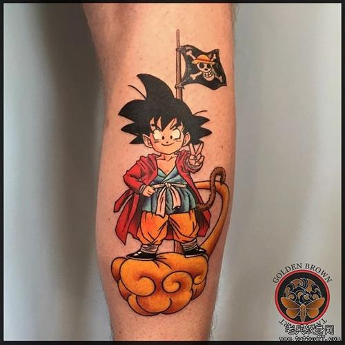彩色卡通孙悟空纹身图案