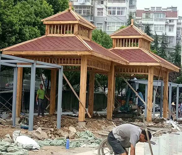 北京防腐木凉亭工程沅木景观延庆区防腐木凉亭