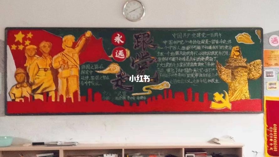心向党主题黑板报_黑板报_建党100周年_文化_阅读