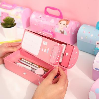 密码锁铅笔盒多功能高级小学生文具盒ins潮少女公主新款网红文具