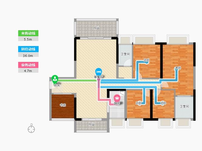君临世纪5室2厅2卫1厨150.00㎡户型图