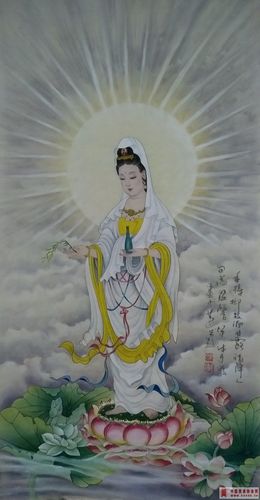 工笔画观音菩萨