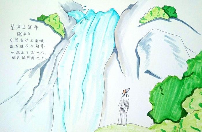 简单美观的古诗配画图片大全,诗配画小池咏柳手抄报作品简单又好看