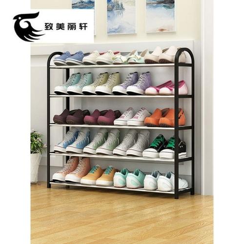 鞋柜门口外黑色楼道普通家用组合简约女鞋鞋架子组合式大学入户门