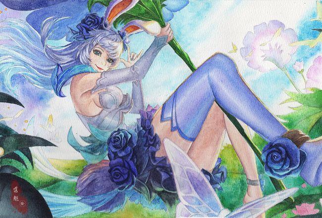 水彩手绘教程 | 王者荣耀·公孙离·花间舞