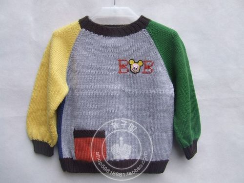 手工编织66#婴儿毛线衣/宝宝毛衣/男童毛衣/线衫新款童装