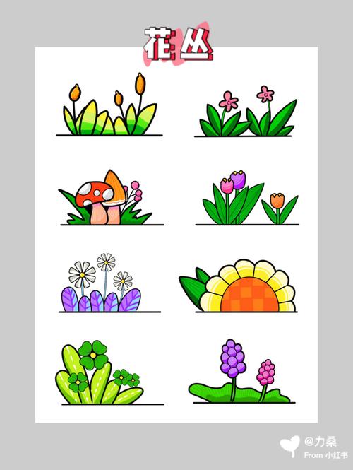 简笔画花丛_简笔画_儿童画_文化_绘画