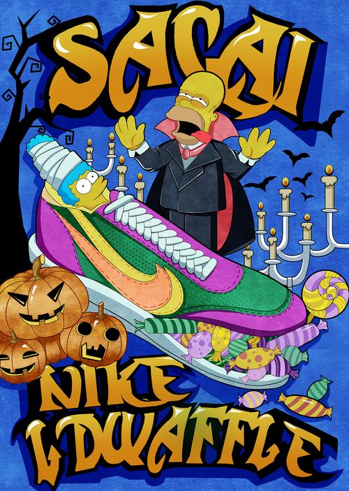 sacai x nike ldwaffle x辛普森